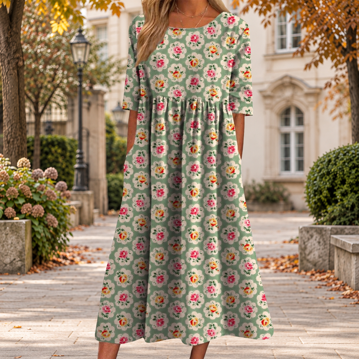 Clelia | Abito lungo fluido per l'autunno