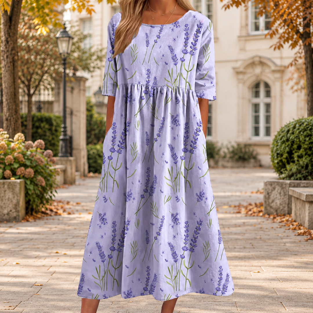 Clelia | Abito lungo fluido per l'autunno
