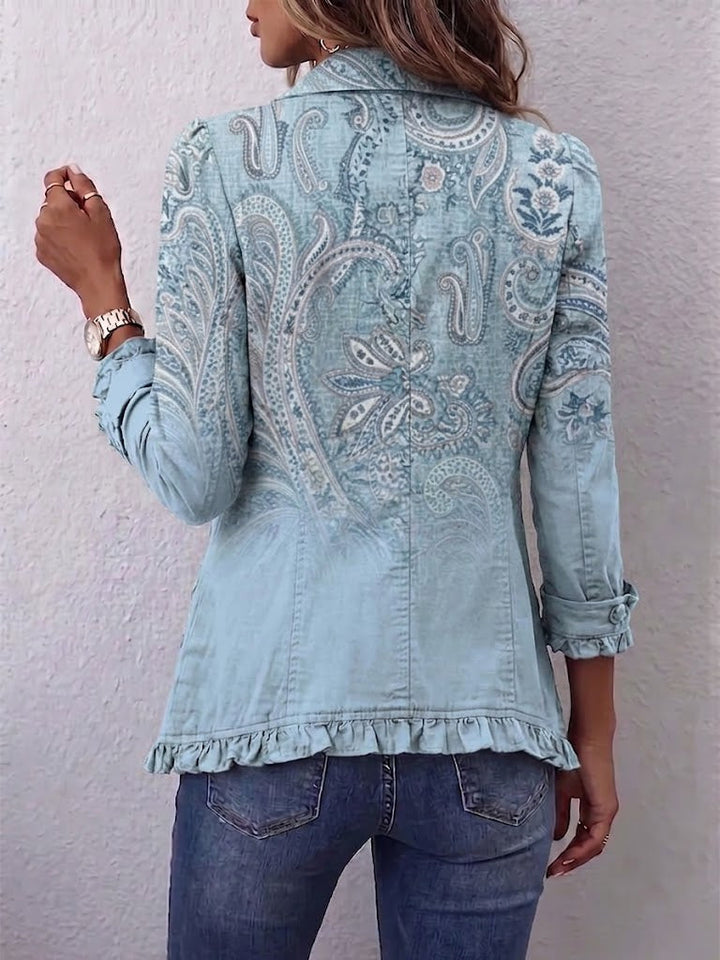 Antonia | Giacca vintage con fantasia paisley e volant