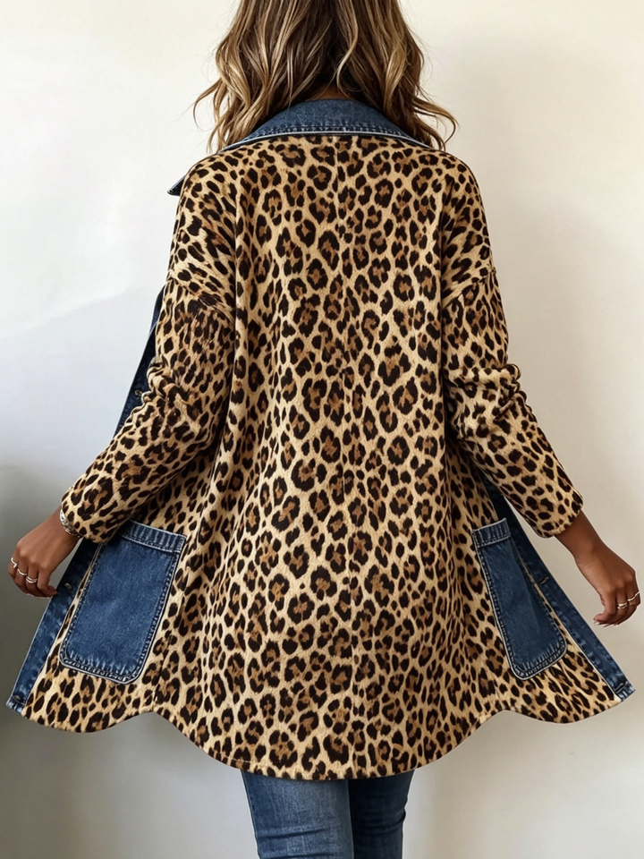 Annamaria | Giacca Lunga Leopardo e Denim