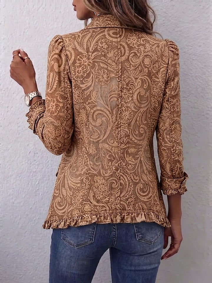 Cecilia | Giacca floreale boho vintage con volant